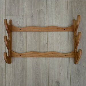 Vintage 16 x 24 Solid Oak Wall Rack